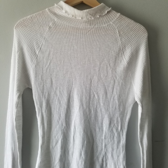Free People Make It Easy Thermal Waffle Knit Top Small - Picture 7 of 10